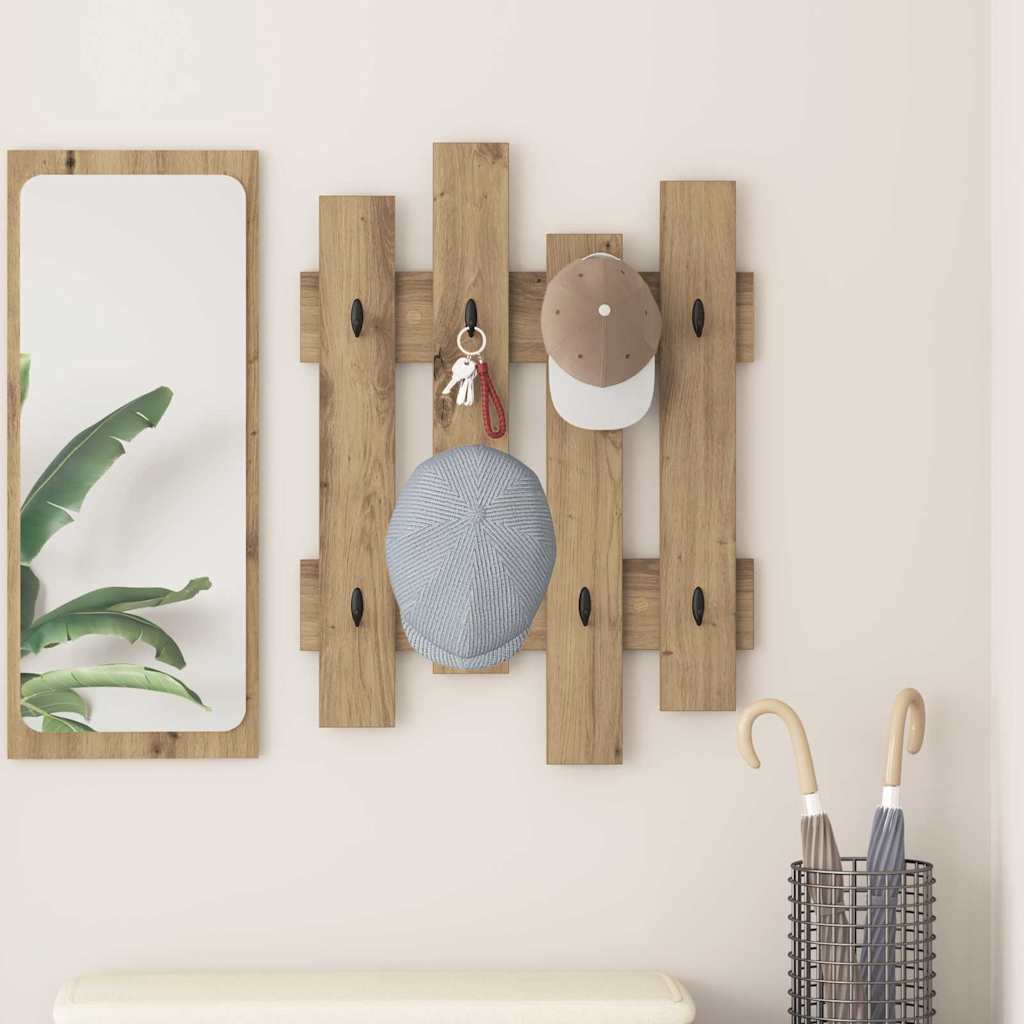 Appendiabiti a muro Rovere artigianale 60 x 3 x 82 cm | homemem39