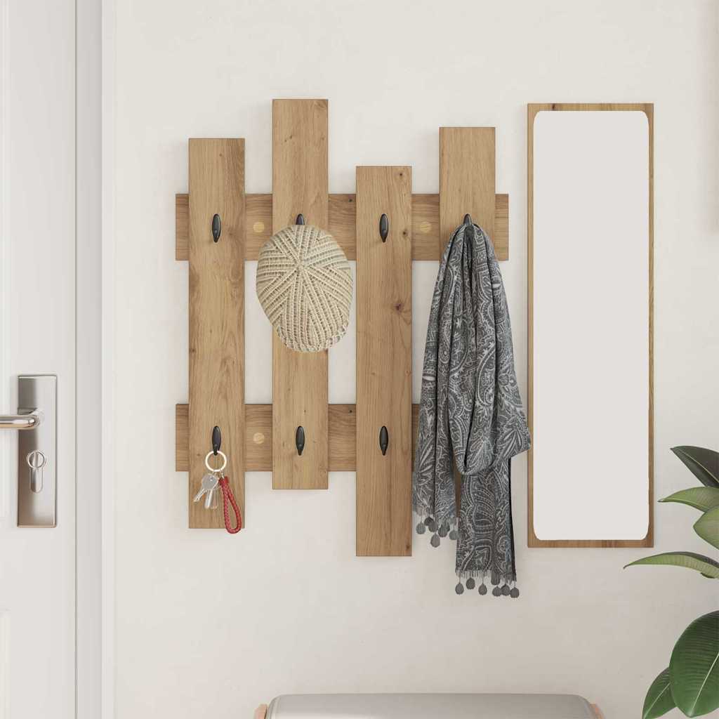 Appendiabiti a muro Rovere artigianale 60 x 3 x 82 cm | homemem39