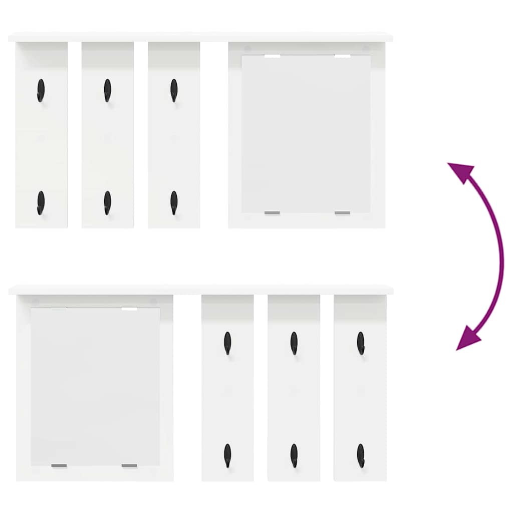 Appendiabiti a muro Bianco 85 x 10 x 45 cm Legno multistrato | homemem39