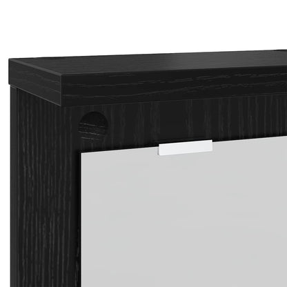 Appendiabiti a muro con lo scaffale Rovere nero 85 x 10 x 45 cm | homemem39