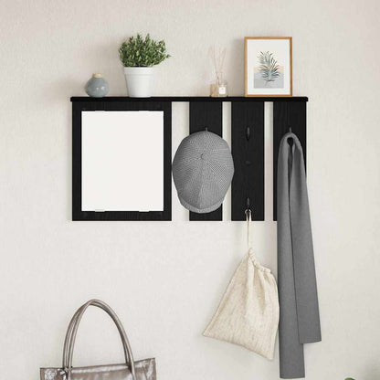 Appendiabiti a muro con lo scaffale Rovere nero 85 x 10 x 45 cm | homemem39
