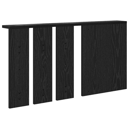 Appendiabiti a muro con lo scaffale Rovere nero 85 x 10 x 45 cm | homemem39