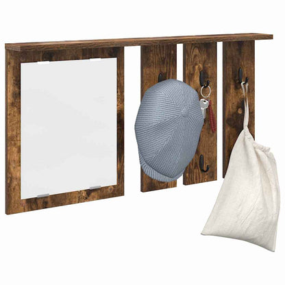 Appendiabiti a muro con lo scaffale Rovere fumo 85 x 10 x 45 cm | homemem39