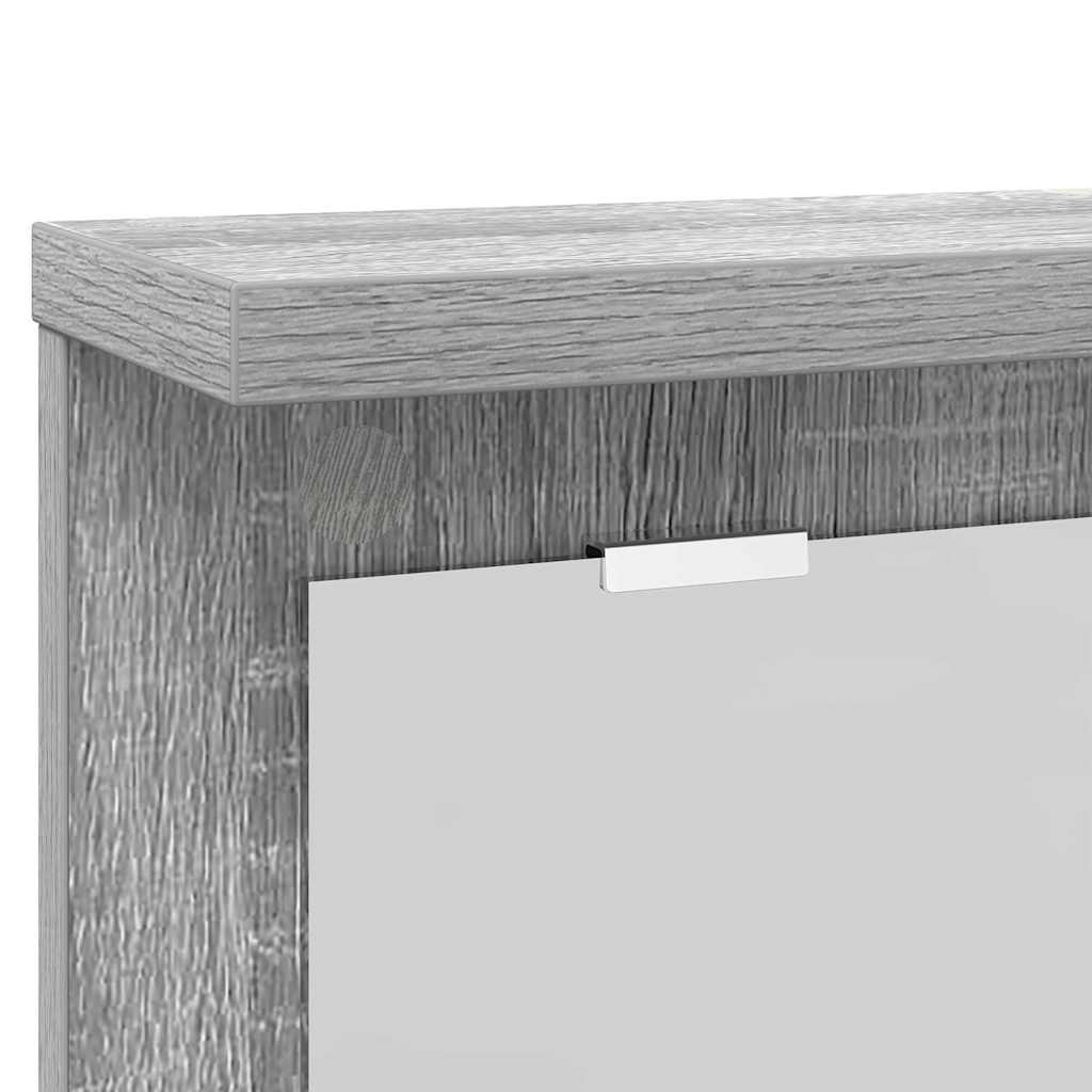 Appendiabiti a muro con specchio Grigio sonoma 85 x 10 x 45 cm | homemem39