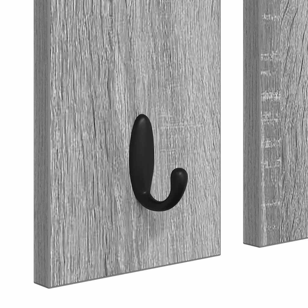 Appendiabiti a muro con specchio Grigio sonoma 85 x 10 x 45 cm | homemem39