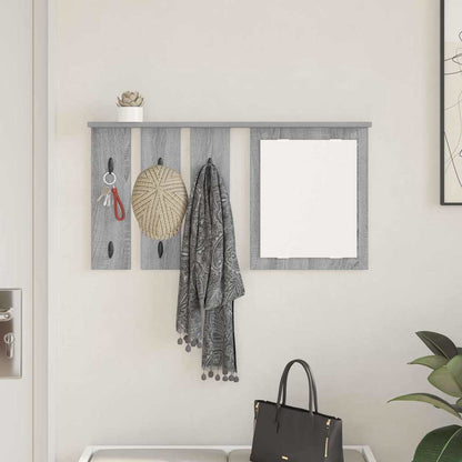 Appendiabiti a muro con specchio Grigio sonoma 85 x 10 x 45 cm | homemem39