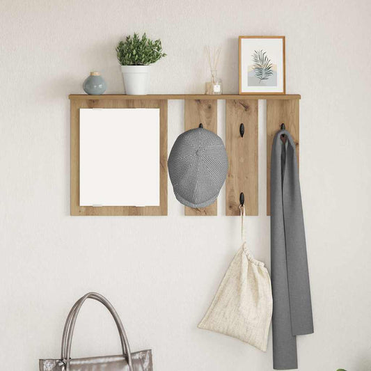 Appendiabiti a muro rovere artigianale 85 x 10 x 45 cm