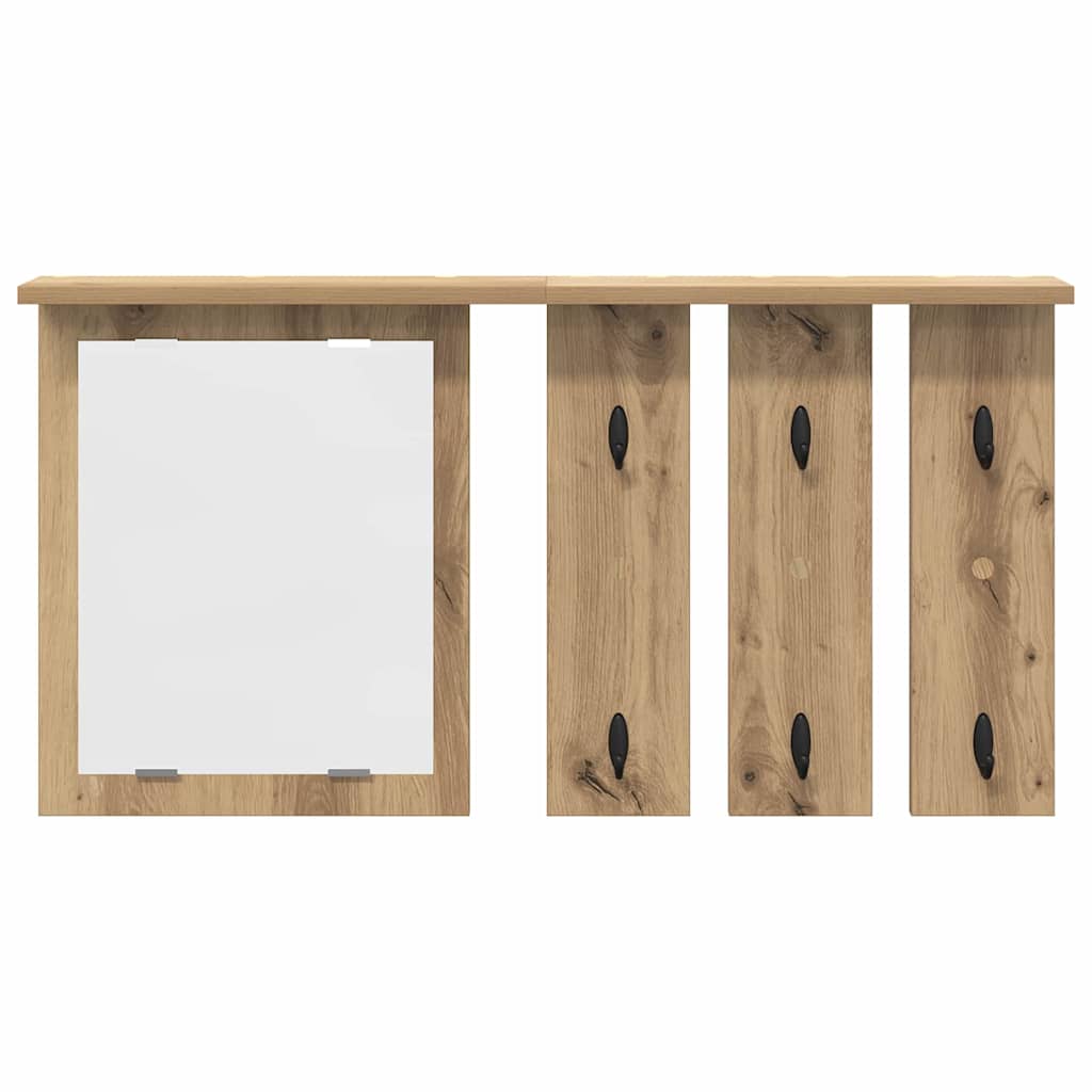 Appendiabiti a muro rovere artigianale 85 x 10 x 45 cm | homemem39