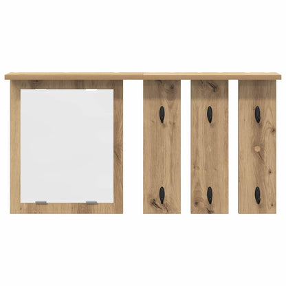 Appendiabiti a muro rovere artigianale 85 x 10 x 45 cm | homemem39
