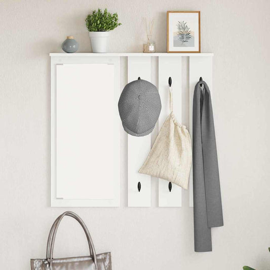 Appendiabiti a muro Bianco 84 x 10 x 80 cm Legno multistrato | homemem39