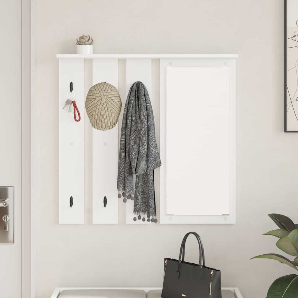 Appendiabiti a muro Bianco 84 x 10 x 80 cm Legno multistrato | homemem39