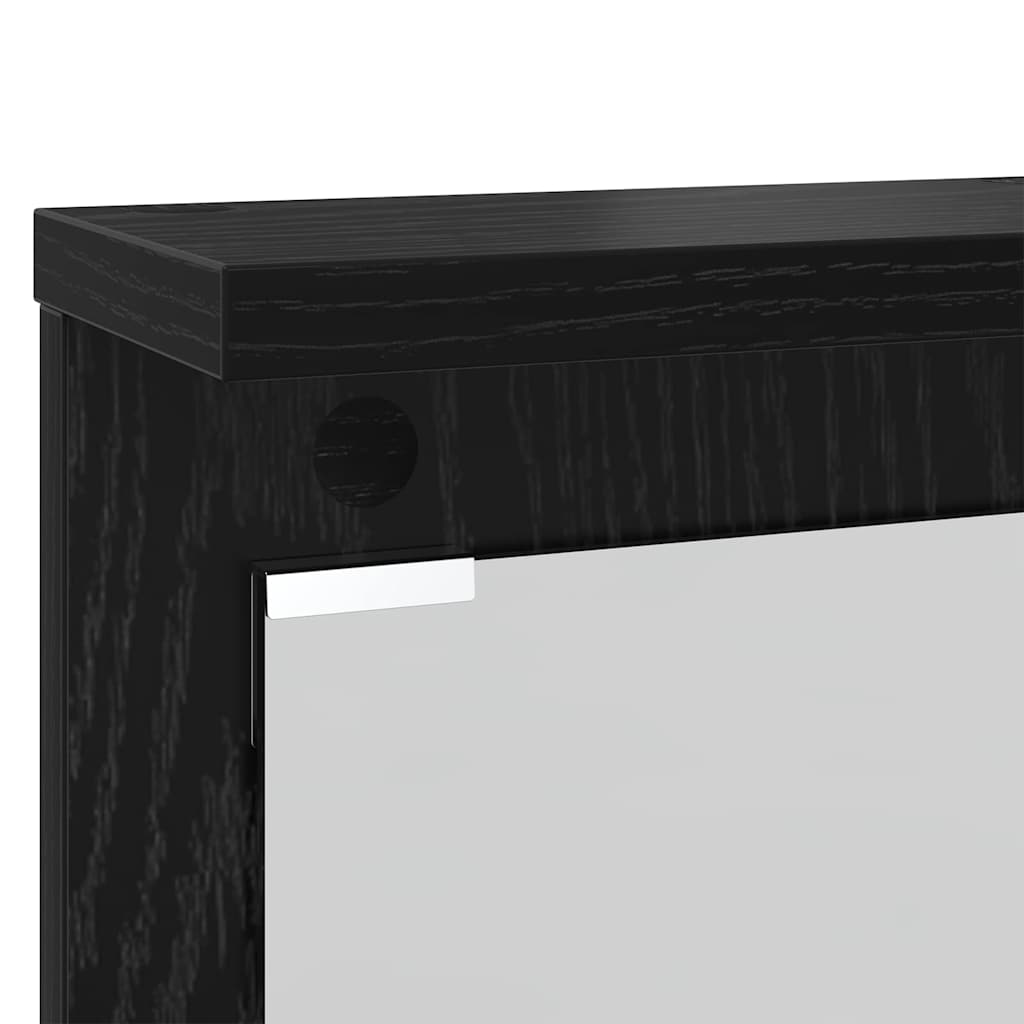 Appendiabiti a muro con lo scaffale Rovere nero 84 x 10 x 80 cm