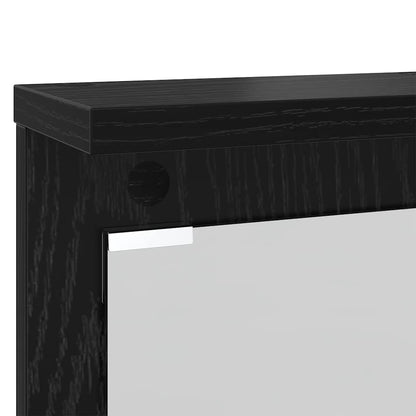 Appendiabiti a muro con lo scaffale Rovere nero 84 x 10 x 80 cm