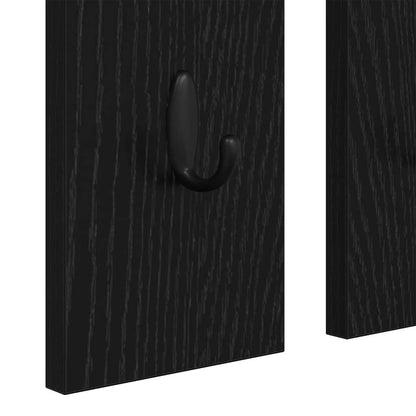 Appendiabiti a muro con lo scaffale Rovere nero 84 x 10 x 80 cm