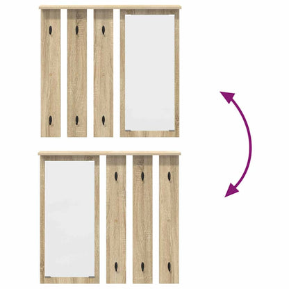 Appendiabiti a muro con specchio rovere sonoma 84 x 10 x 80 cm