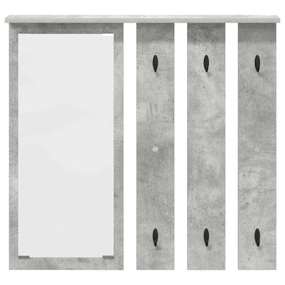 Appendiabiti a muro con specchio Grigio cemento 84 x 10 x 80 cm