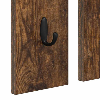 Appendiabiti a muro con lo scaffale Rovere fumo 84 x 10 x 80 cm