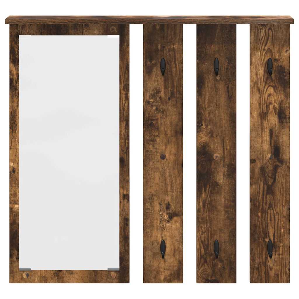 Appendiabiti a muro con lo scaffale Rovere fumo 84 x 10 x 80 cm