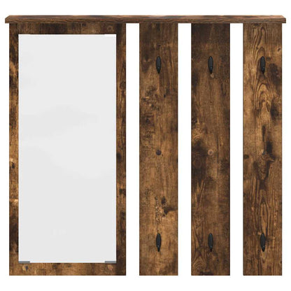 Appendiabiti a muro con lo scaffale Rovere fumo 84 x 10 x 80 cm