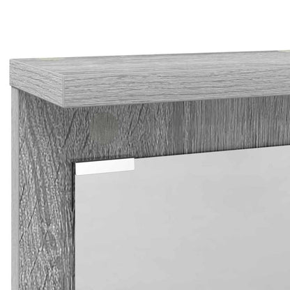 Appendiabiti a muro con specchio Grigio sonoma 84 x 10 x 80 cm