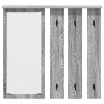 Appendiabiti a muro con specchio Grigio sonoma 84 x 10 x 80 cm