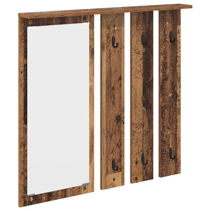 Appendiabiti a muro con specchio Legno vecchio 84 x 10 x 80 cm | homemem39
