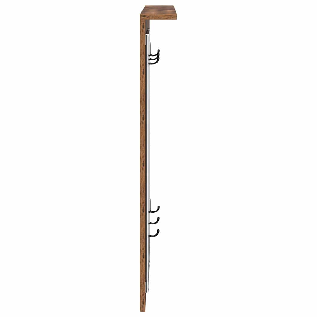 Appendiabiti a muro con specchio Legno vecchio 84 x 10 x 80 cm | homemem39