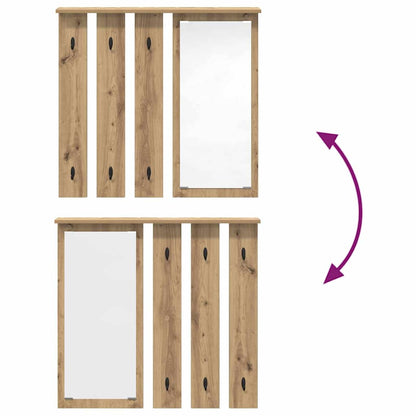 Appendiabiti a muro rovere artigianale 84 x 10 x 80 cm