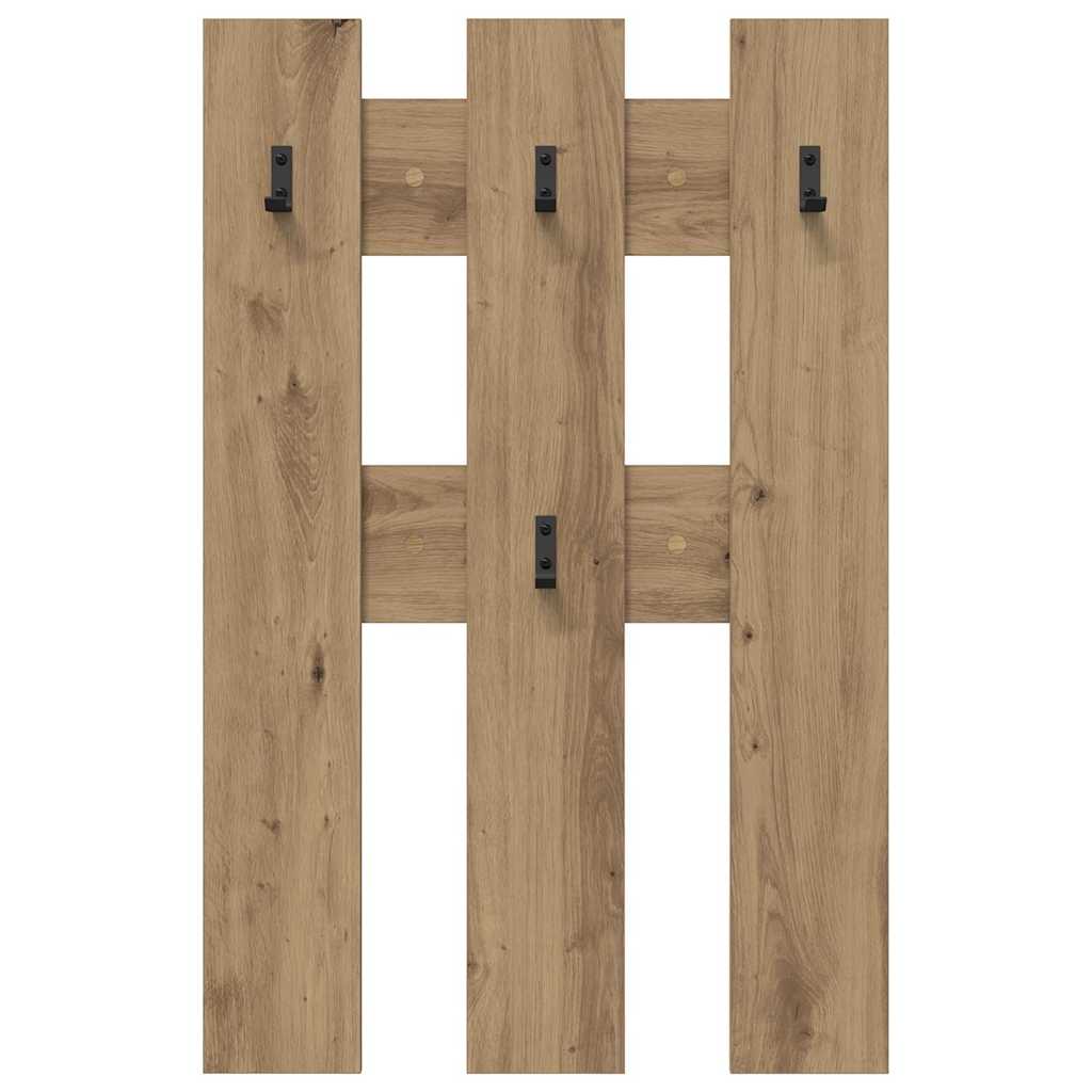 Appendiabiti a muro rovere artigianale 65 x 3 x 100 cm