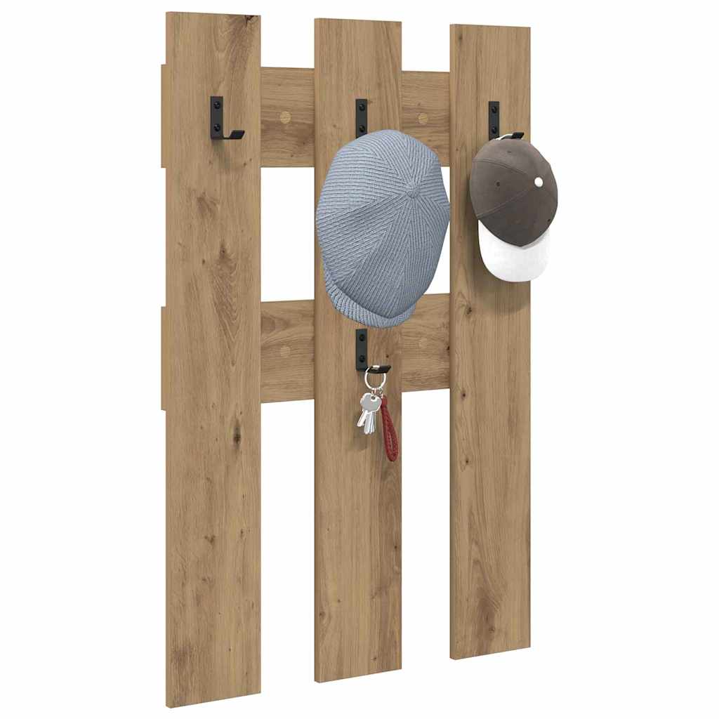Appendiabiti a muro rovere artigianale 65 x 3 x 100 cm