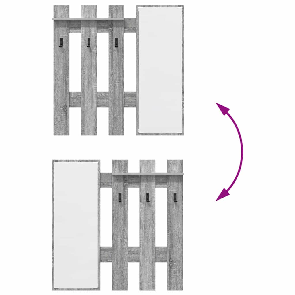 Appendiabiti a muro Grigio Sonoma 100 x 10 x 100 cm