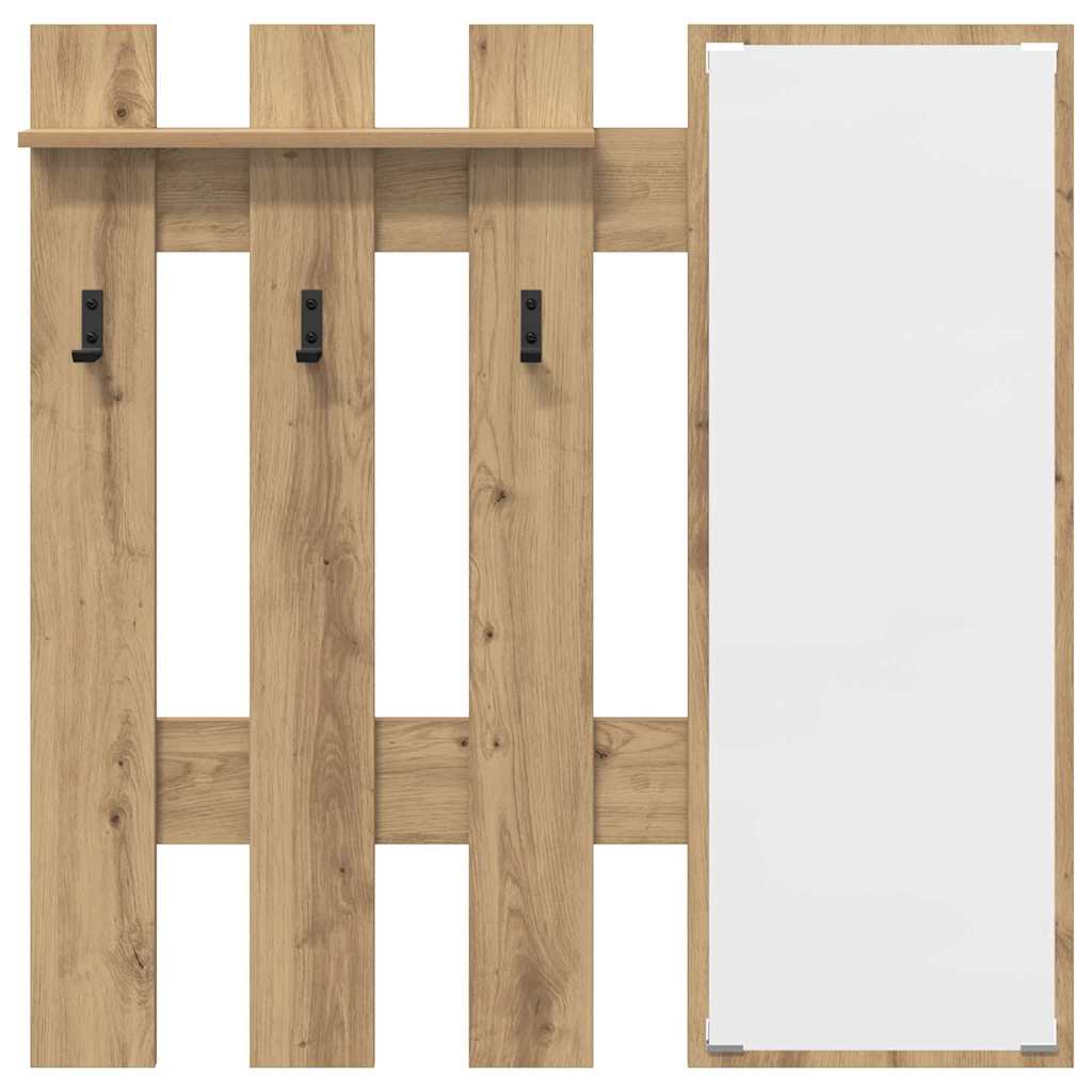 Appendiabiti a muro Rovere artigianale 100 x 10 x 100 cm