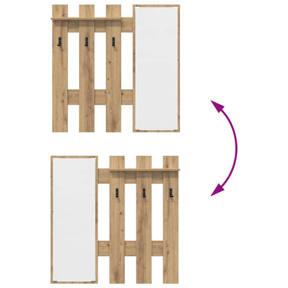 Appendiabiti a muro Rovere artigianale 100 x 10 x 100 cm