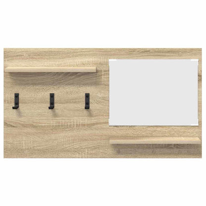 Appendiabiti a muro con specchio rovere sonoma 90 x 10 x 50 cm