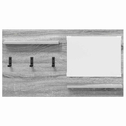 Appendiabiti a muro con specchio Grigio Sonoma 90 x 10 x 50 cm