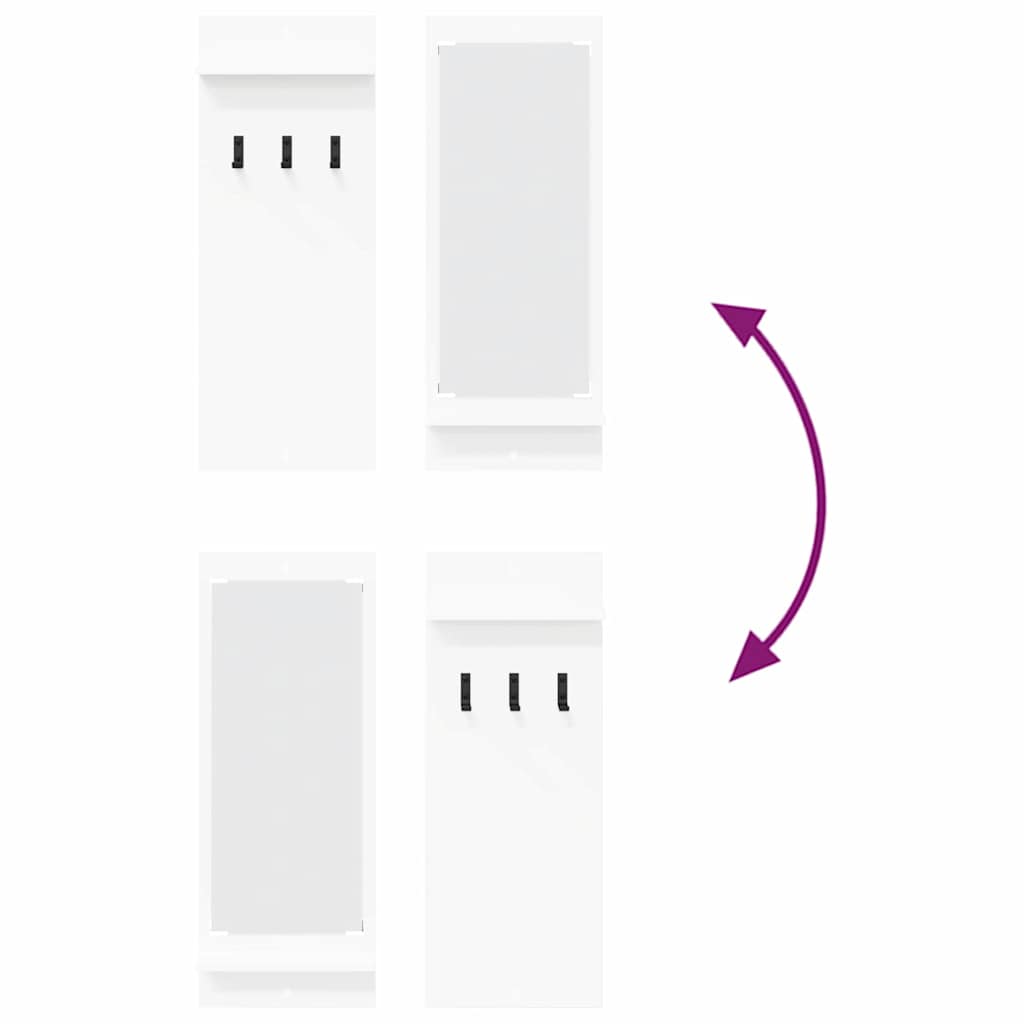 Appendiabiti a muro Bianco 70 x 10 x 90 cm Legno multistrato
