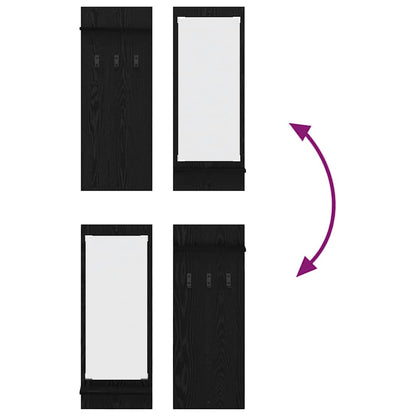 Appendiabiti a muro con lo scaffale Rovere Nero 70 x 10 x 90 cm | homemem39