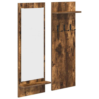 Appendiabiti a muro con lo scaffale Rovere fumo 70 x 10 x 90 cm