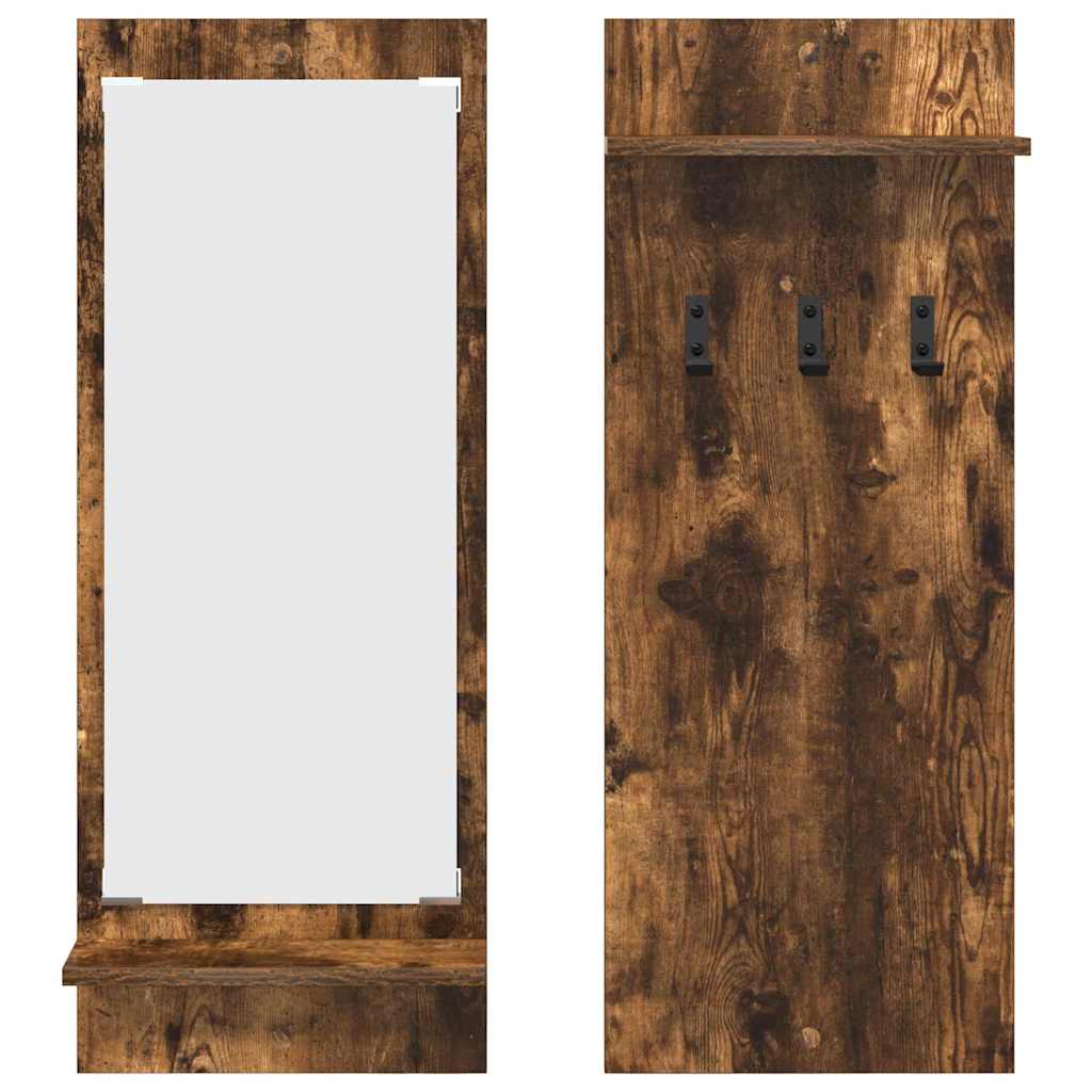 Appendiabiti a muro con lo scaffale Rovere fumo 70 x 10 x 90 cm