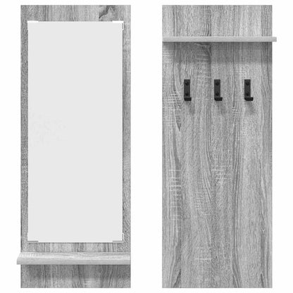 Appendiabiti a muro con specchio Grigio Sonoma 70 x 10 x 90 cm | homemem39