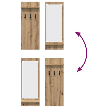 Appendiabiti a muro rovere artigianale 70 x 10 x 90 cm