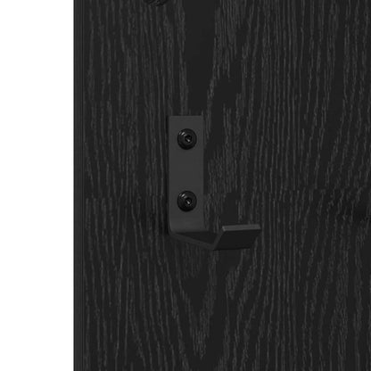 Appendiabiti a muro con specchio Rovere Nero 96 x 1,5 x 90 cm