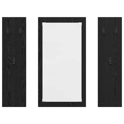 Appendiabiti a muro con specchio Rovere Nero 96 x 1,5 x 90 cm