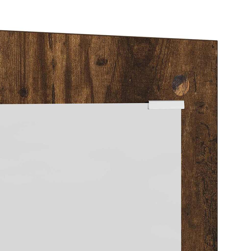 Appendiabiti a muro con specchio Rovere fumo 96 x 1.5 x 90 cm