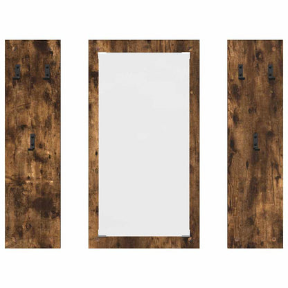 Appendiabiti a muro con specchio Rovere fumo 96 x 1.5 x 90 cm