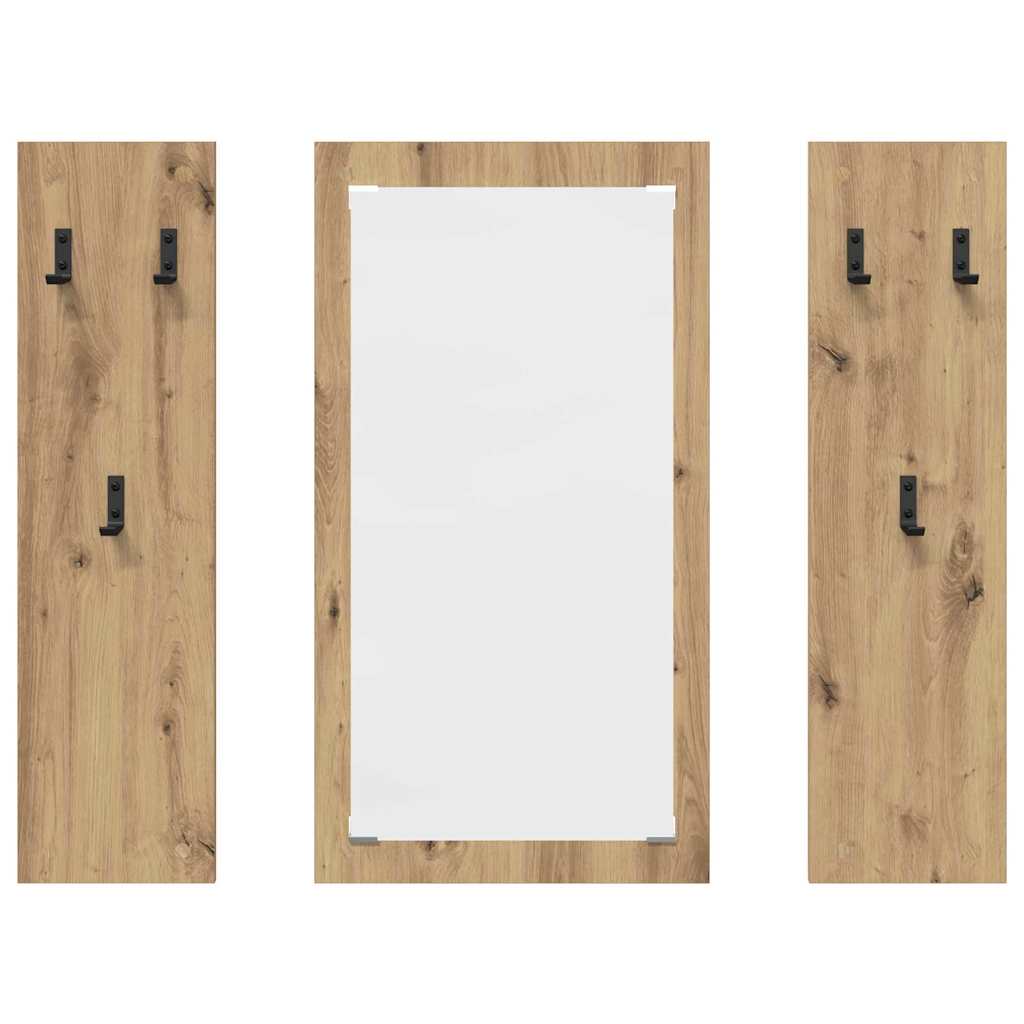 Appendiabiti a muro rovere artigianale 96 x 1.5 x 90 cm