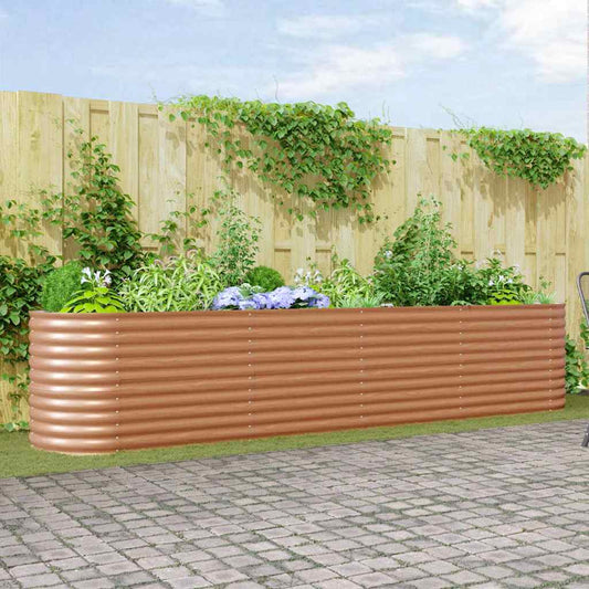 Letto rialzato da giardino Marrone 400 x 80 x 81 cm Acciaio