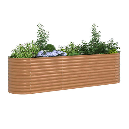 Letto rialzato da giardino Marrone 320 x 80 x 81 cm Acciaio