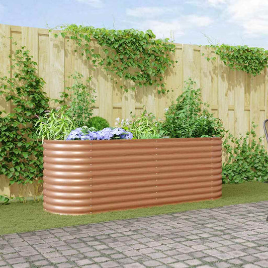 Letto rialzato da giardino Marrone 240 x 80 x 81 cm Acciaio