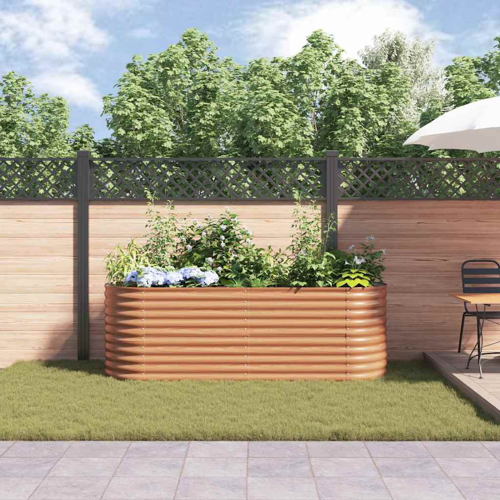 Letto rialzato da giardino Marrone 240 x 80 x 81 cm Acciaio